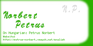 norbert petrus business card